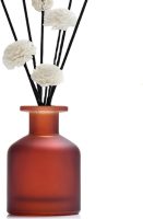 1PCS 130ml/4.3oz Empty Refillable Glass Diffuser Bottle - Aromatherapy Storage Container Fragrance Accessories Use for DIY Replacement Sticks Crafts Decor (Amber Red)