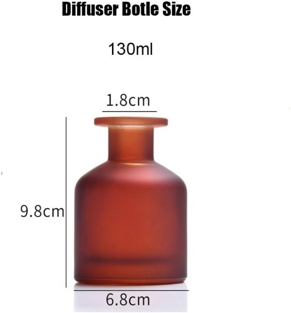 1PCS 130ml/4.3oz Empty Refillable Glass Diffuser Bottle - Aromatherapy Storage Container Fragrance Accessories Use for DIY Replacement Sticks Crafts Decor (Amber Red)