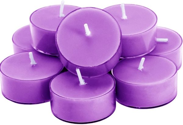 Scented Soy Wax Tealight Candles Bulk, Lavender Aromatherapy Candle for Stress Relief, Clear Cup Long Lasting, for for Relaxation, Spa and Bath|Pack of 12