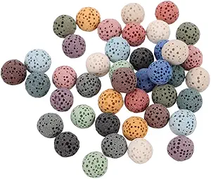 42pcs Natural Volcanic Stone therapy Diffuser Beads for Car Home Office Essential Oil Fragrance Easy to Use Versatile Air Freshening Jewelry for Women