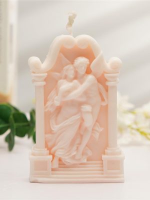 Hugging Angel Shaped Scented Candle,125G Aesthetic Handmade Soy Wax Aroma Decorative Art Candle for Table Photo Prop Valentine's Day Wedding Birthday,Prefect Gift for Meditation Stress (Pink)