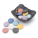 Lava Rock Stone therapy Essential Oil Diffuser Set Square Ceramic Fragrance Perfume Ware Bowl with 14Pcs Round Shape Lava Stone Beads