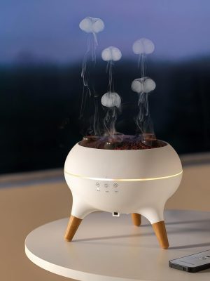 Dynamic Jellyfish Air Humidifier & Jellyfish Essential Oil Diffuser for Home,Office, Yoga - 7 Color-Changing Lights ，Remote Control ，4H/8H Timer Setting, Auto Shut-Off 250ml