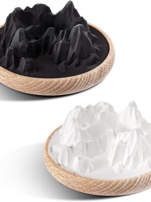2 Pcs Mountain Passive Stone Diffuser Black and White Non Electric  Diffuser Scent Essential Oil Diffuser Wooden therapy Environmentally Friendly for Serene Atmosphere Car Room Decor
